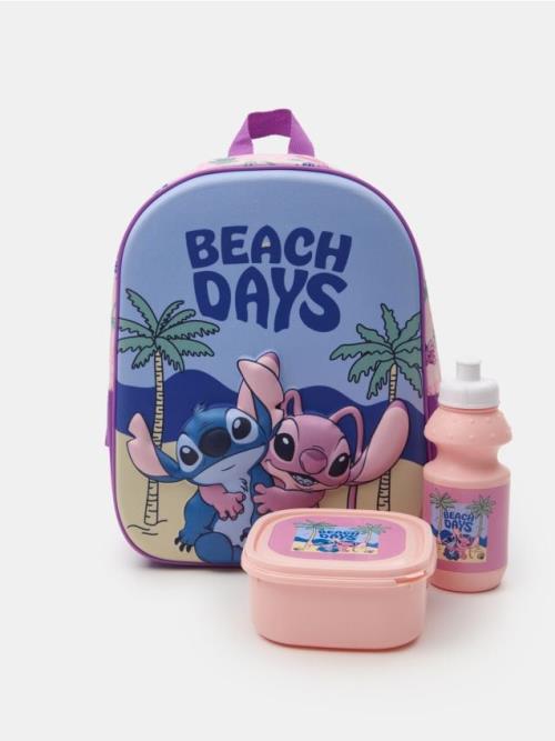 Sinsay - Súprava: batoh, desiatový box a fľaša Stitch - viacfarebná