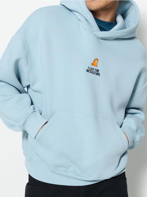 Sinsay - Mikina s kapucňou Garfield - svetlomodrá