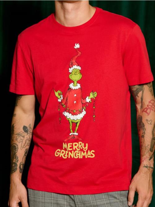 Sinsay - Tričko Grinch - červená