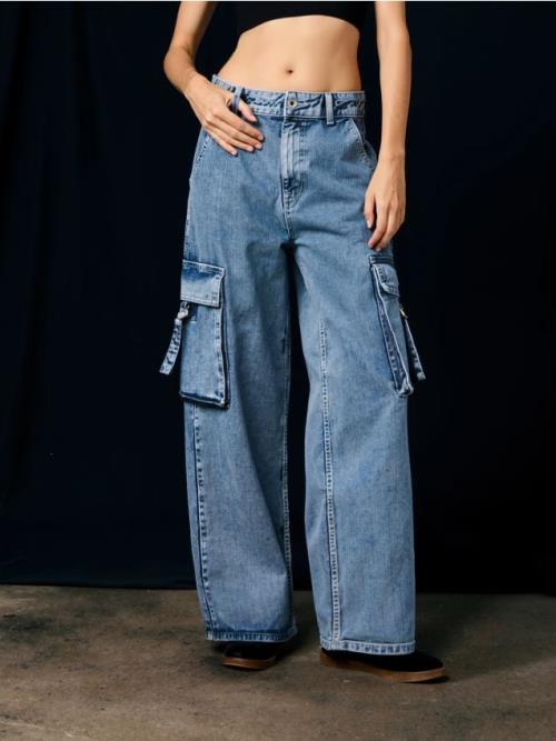 Sinsay - Rifle wide leg - modrá