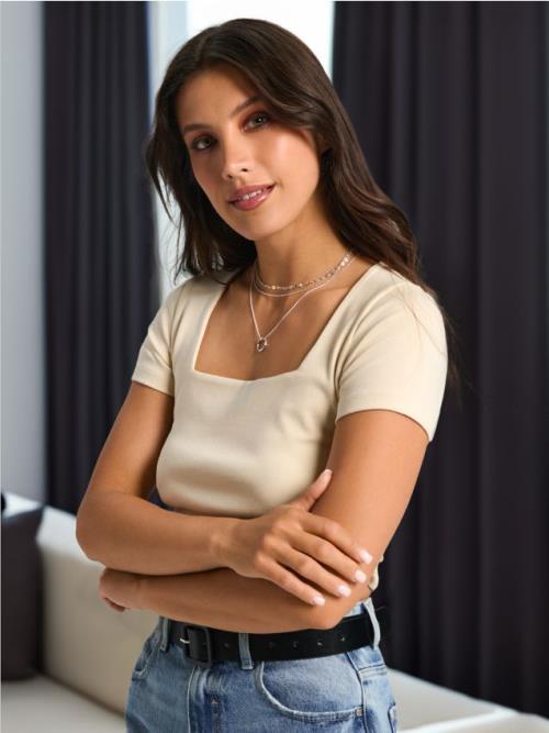 Sinsay - Crop top - telová