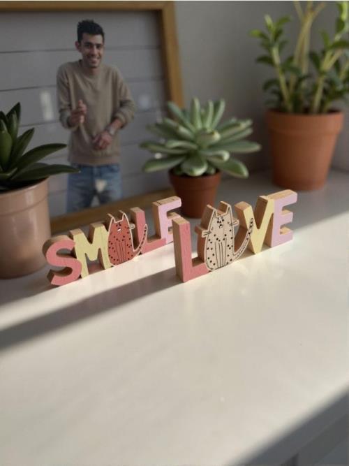 Sinsay - Stojacia dekorácia SMILE & LOVE - pastelová ružová