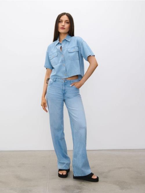 Sinsay - Rifle wide leg - modrá