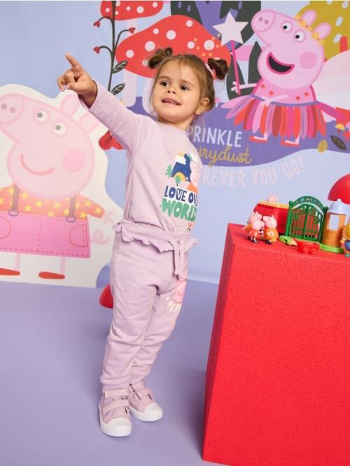 Sinsay - Tričko s dlhými rukávmi Peppa Pig - levanduľová