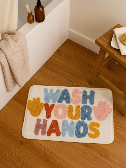 Sinsay - Kúpeľňová podložka s nápisom "Wash your hands" - viacfarebná
