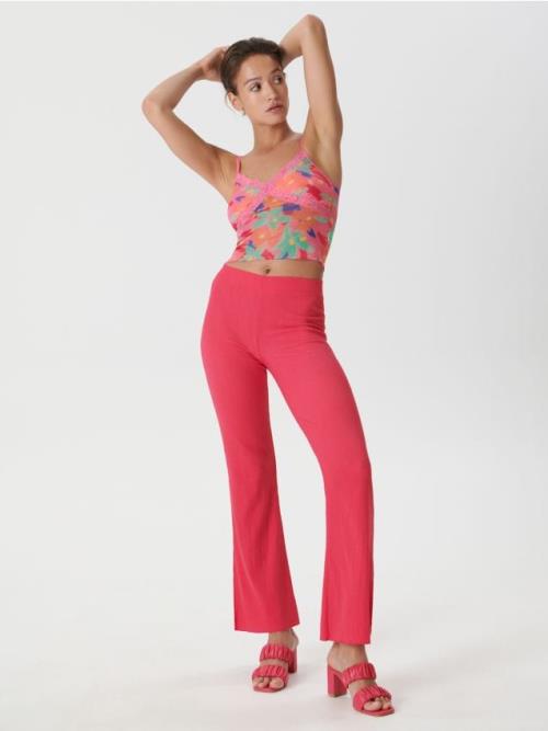 Sinsay - Kvetinový crop top - ružová