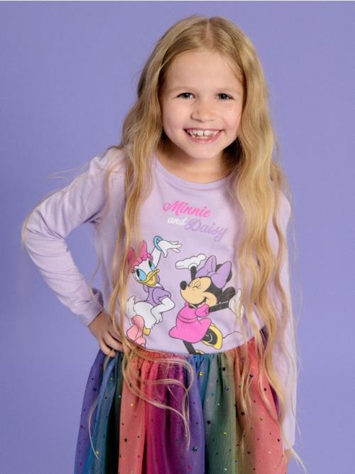 Sinsay - Tričko s dlhými rukávmi Minnie Mouse - levanduľová