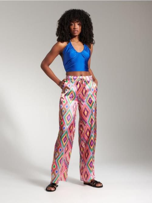 Sinsay - Crop top s viazaním - hyacintová
