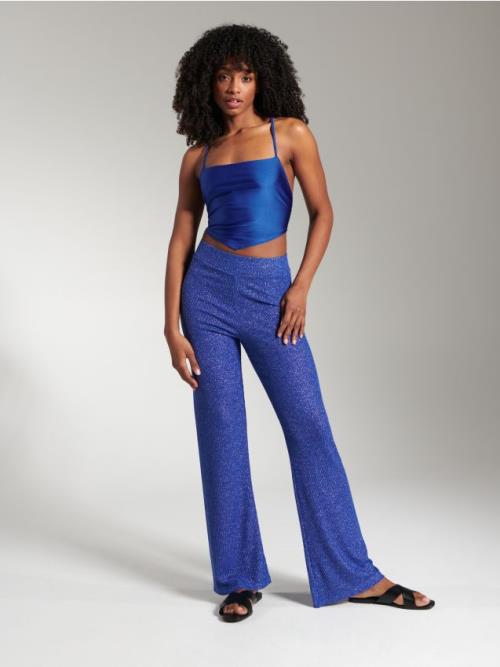 Sinsay - Crop top s viazaním - hyacintová