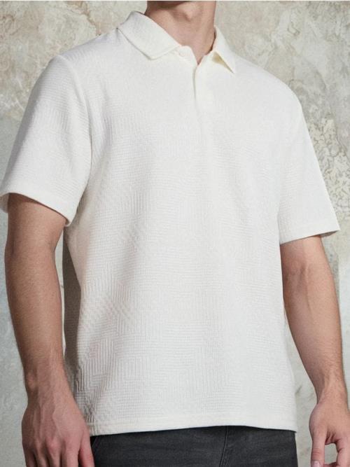 Sinsay - Tričko polo - krémová