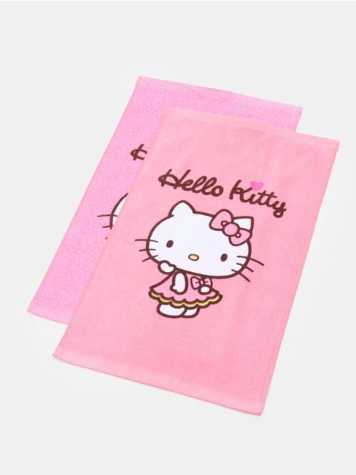 Sinsay - Bavlnené uteráky 2 ks Hello Kitty - pastelová ružová