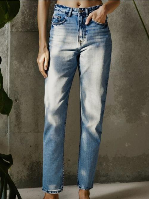 Sinsay - Rifle high waist mom - modrá