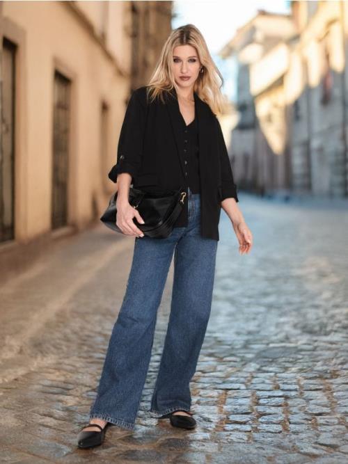 Sinsay - High waist džínsy - tmavomodrá