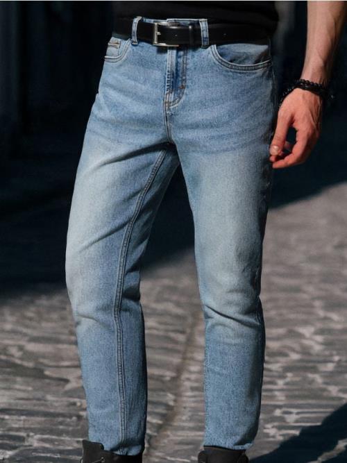 Sinsay - Džínsy cropped skinny - modrá