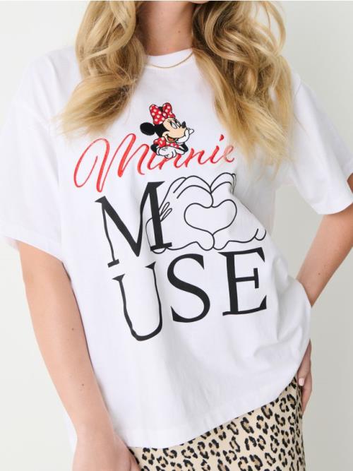 Sinsay - Bavlnená košeľa s potlačou Minnie Mouse - biela