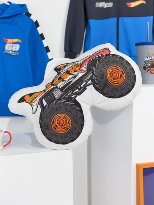 Sinsay - Ozdobný vankúš Hot Wheels - biela