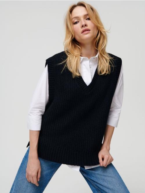 Sinsay - Oversize vesta - čierna