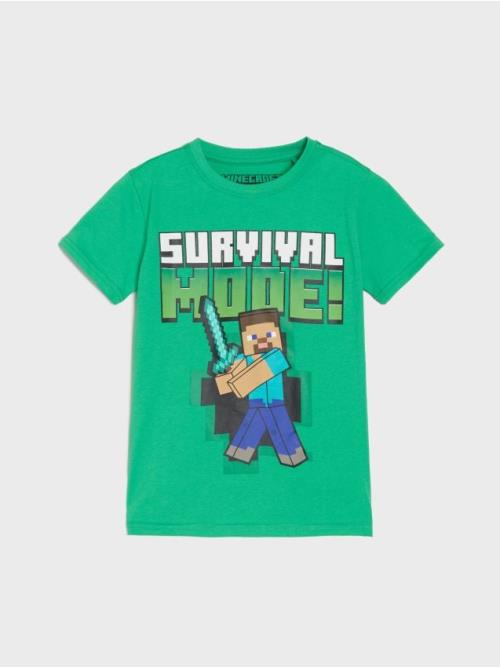 Sinsay - Tričko s potlačou Minecraft - zelená