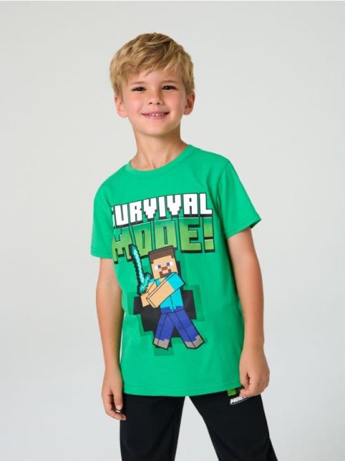 Sinsay - Tričko s potlačou Minecraft - zelená