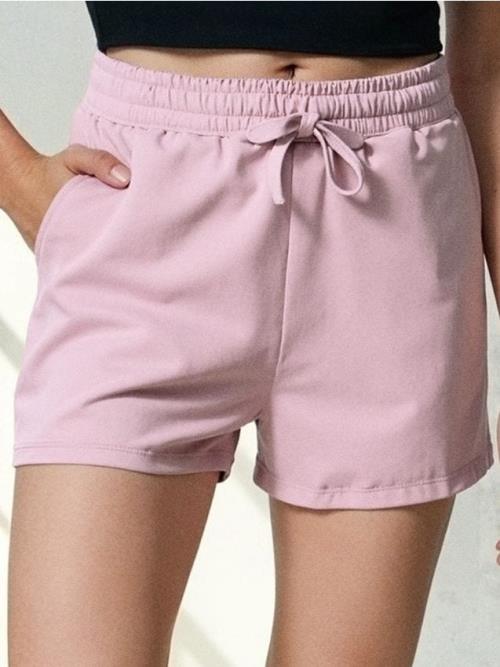 Sinsay - Kraťasy s opaskom v páse soft touch - pastelová ružová