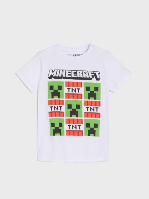 Sinsay - Bavlnená košeľa s potlačou Minecraft - biela