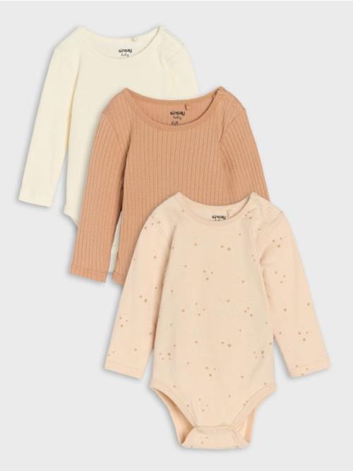 Sinsay - Bavlnené body 3 pack - krémová