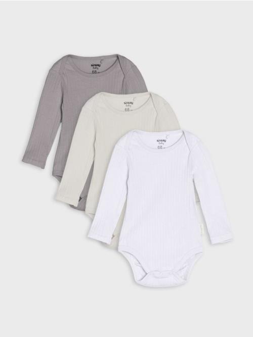 Sinsay - Pásikavé úpletové body 3 pack - biela