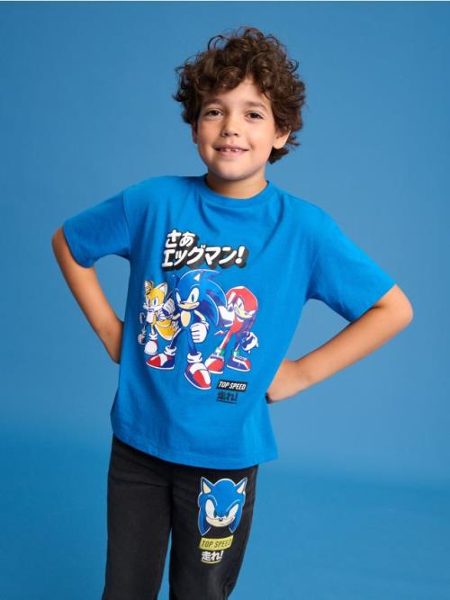 Sinsay - Tričko s dlhými rukávmi Sonic the Hedgehog - vodová
